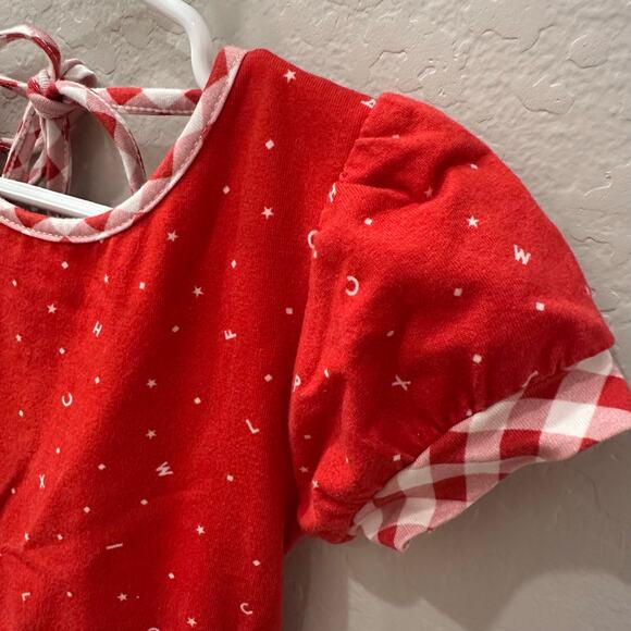 Omi Jo ABC Billow Dress Red Alphabet Back to School Dress - Picture 2 of 8